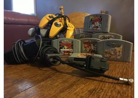 Nintendo 64 with all original accessories and 6 games.